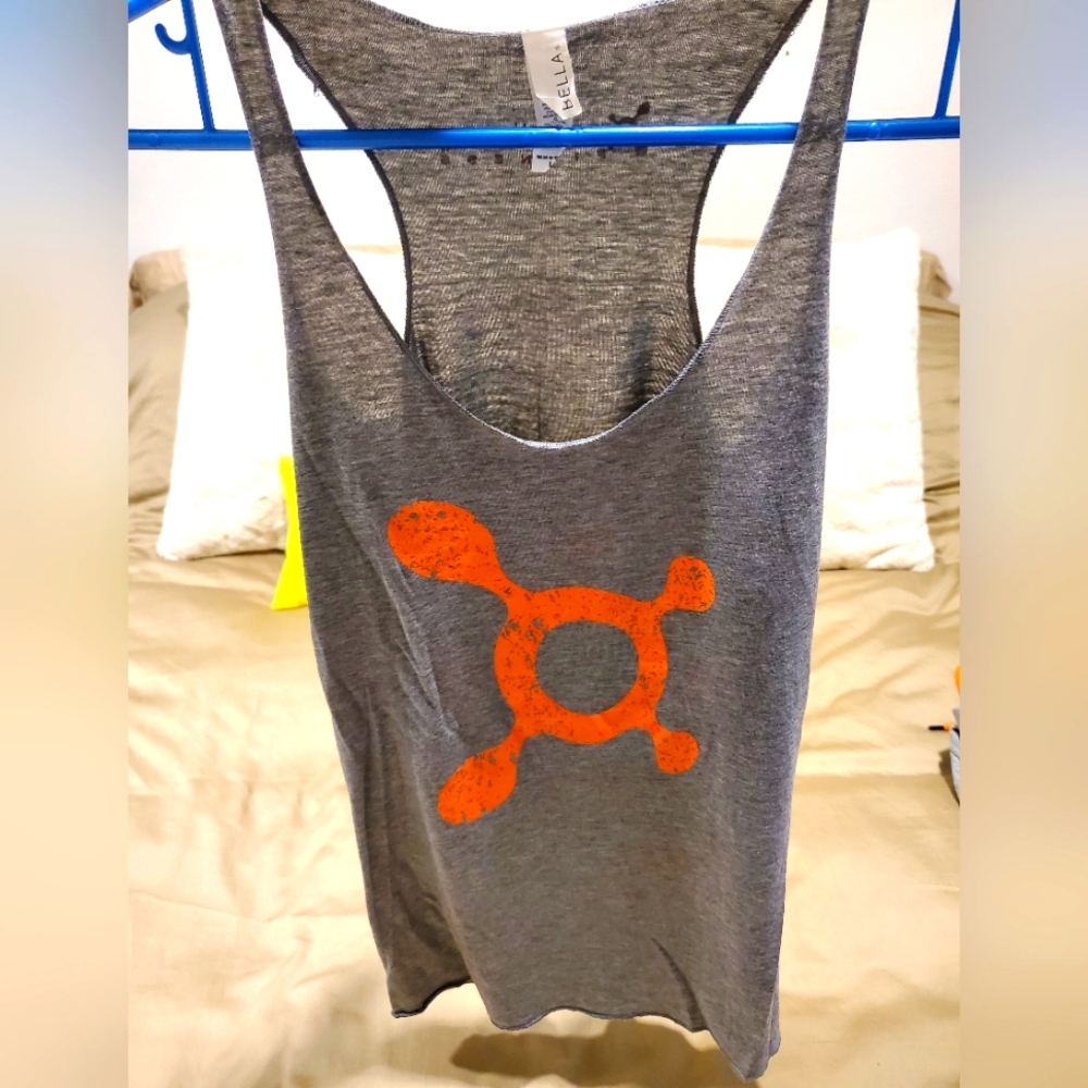OrangeTheory Grey Tank w Orange Splat